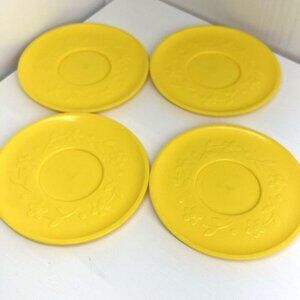 Vintage Fisher Price Fun With Food TEA SET‎ Replacement plates x 4 Yellow #681